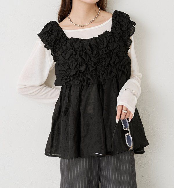  「〈新色ホワイト2〉【インナー使いに優秀アイテム/7色展開】シアーヘンリーロンT」|Tシャツ・カットソー|