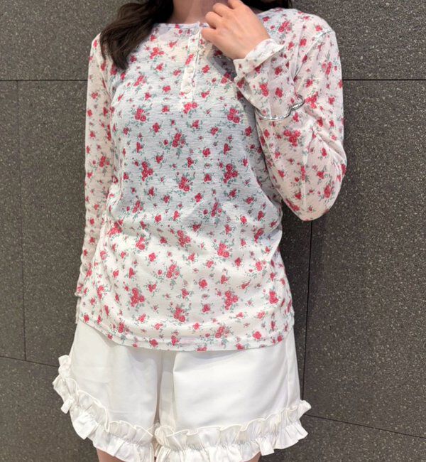  「〈新色ホワイト2〉【インナー使いに優秀アイテム/7色展開】シアーヘンリーロンT」|Tシャツ・カットソー|