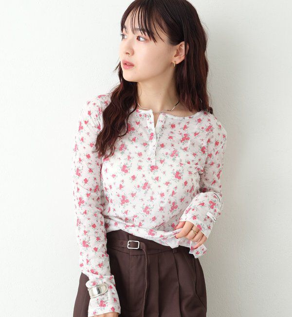  「〈新色ホワイト2〉【インナー使いに優秀アイテム/7色展開】シアーヘンリーロンT」|Tシャツ・カットソー|