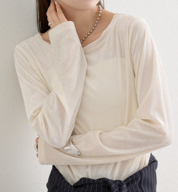  「ベロアメローロングTシャツ」|Tシャツ・カットソー|