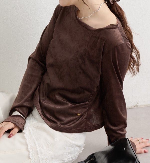  「ベロアメローロングTシャツ」|Tシャツ・カットソー|