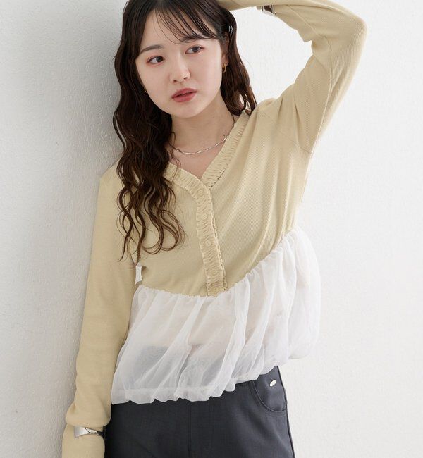  「ペプラムバルーンプルオーバー」|Tシャツ・カットソー|アイボリー