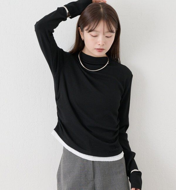  「長袖プレート付きハイネックカットソー」|Tシャツ・カットソー|
