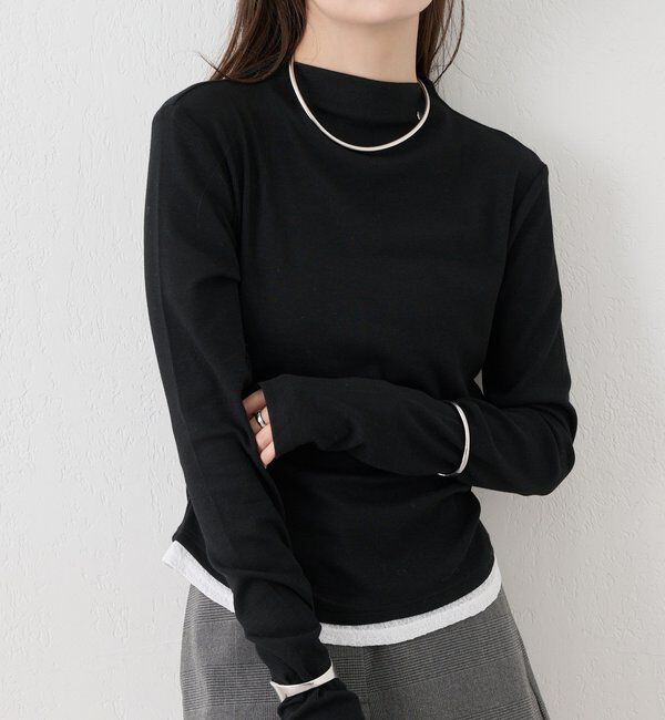  「長袖プレート付きハイネックカットソー」|Tシャツ・カットソー|