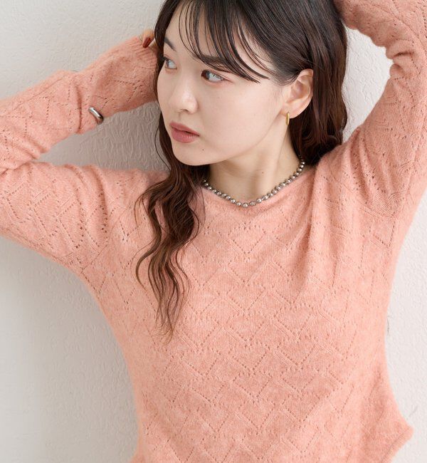  「柄編みバックシャンニット」|ニット・セーター|