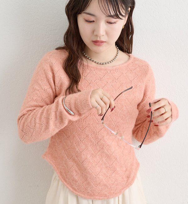  「柄編みバックシャンニット」|ニット・セーター|