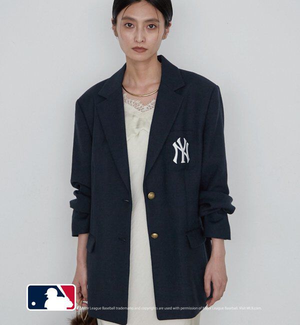  「【MLB/メジャーリーグベースボール】ロゴジャケット」|テーラードジャケット|ネイビー