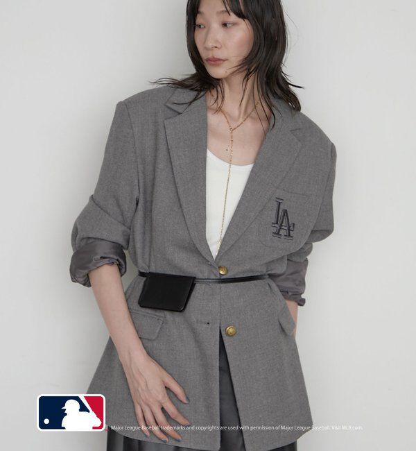  「【MLB/メジャーリーグベースボール】ロゴジャケット」|テーラードジャケット|グレー