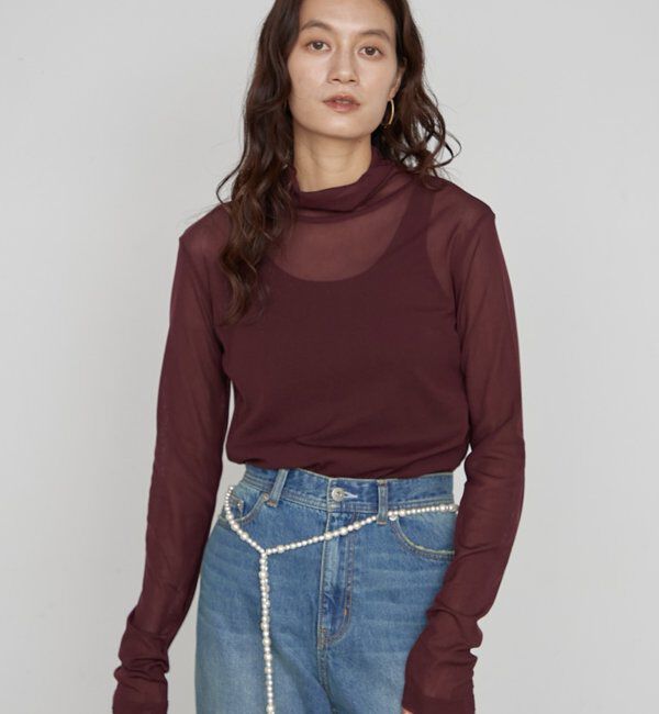  「《万能インナー》メッシュハイネックプルオーバー」|Tシャツ・カットソー|