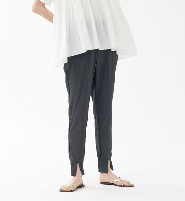 qualite「【WEB・一部店舗限定】ハイストレッチスリットジョグパンツ」|その他|ブラック