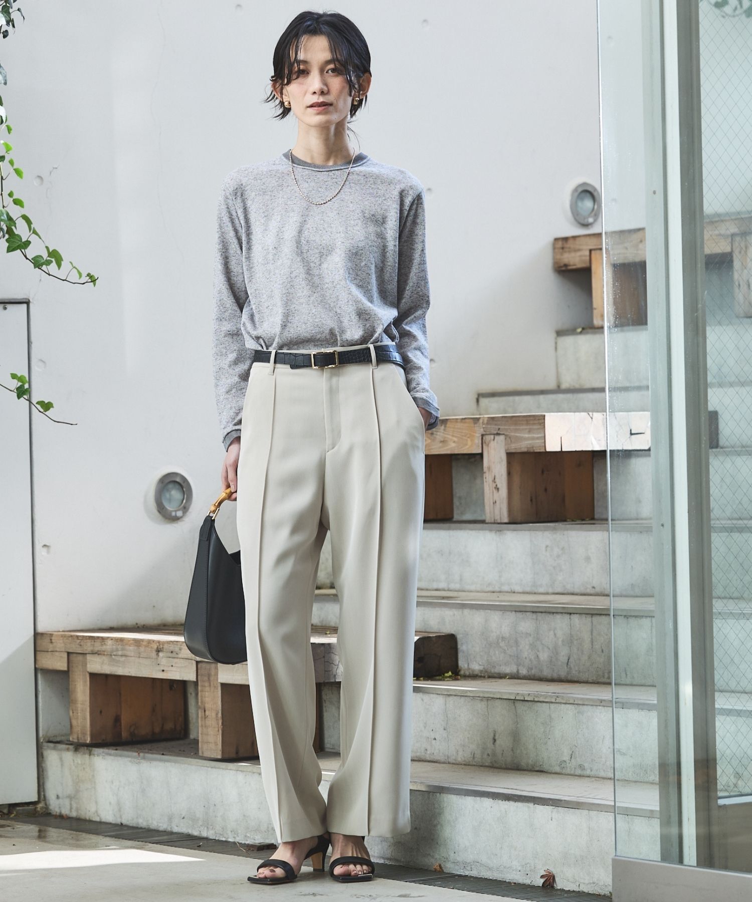 qualite「シアーミックスニットプルオーバー」|Tシャツ・カットソー|