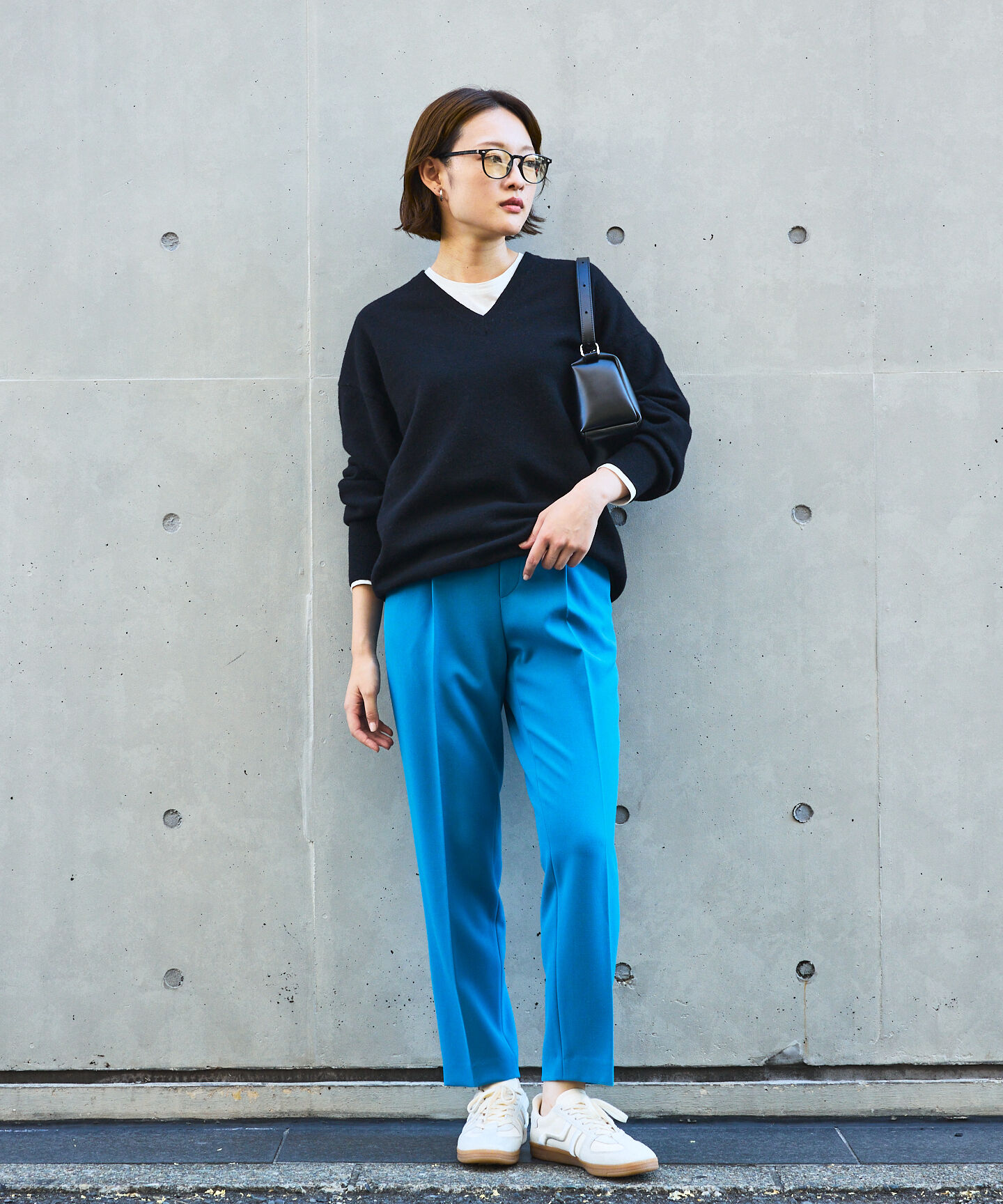 qualite「【ブルー】ダブルクロスセンタープレスパンツ」|その他|