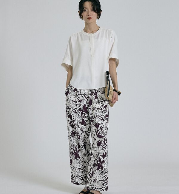 qualite「【ベストセラーアイテム！新色追加】リネンライクスリットブラウス/セットアップ対応」|シャツ・ブラウス|