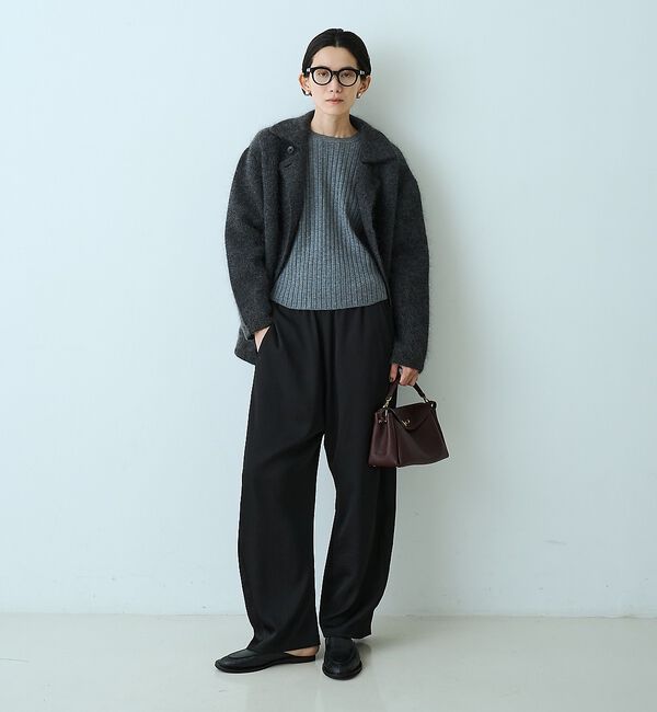 qualite「モヘアニットコート」|ピーコート|