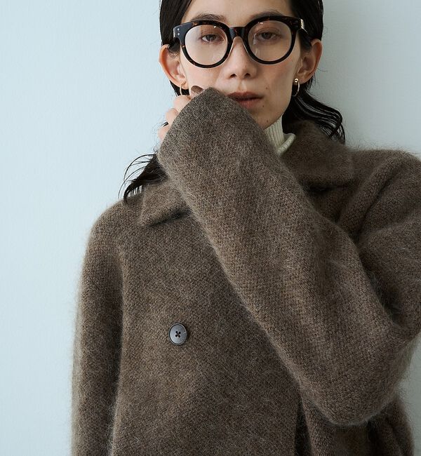 qualite「モヘアニットコート」|ピーコート|