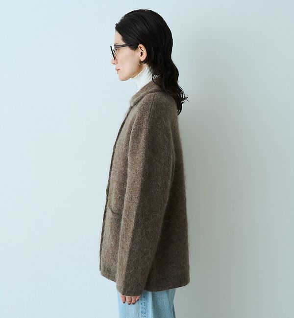 qualite「モヘアニットコート」|ピーコート|