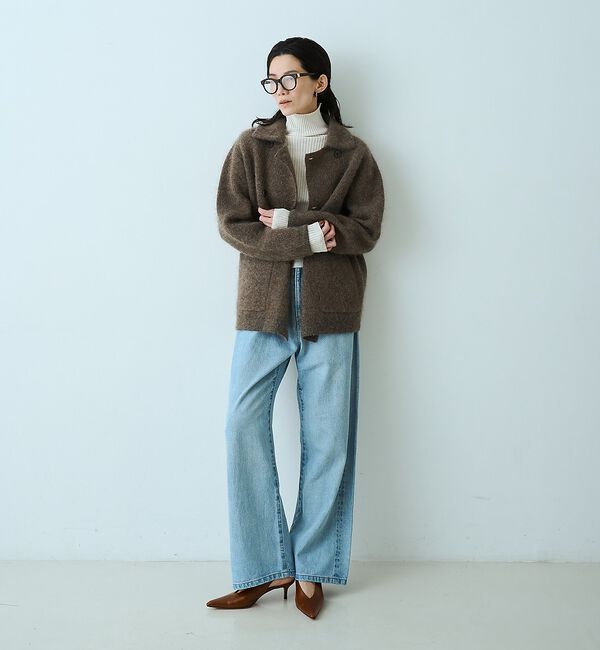 qualite「モヘアニットコート」|ピーコート|