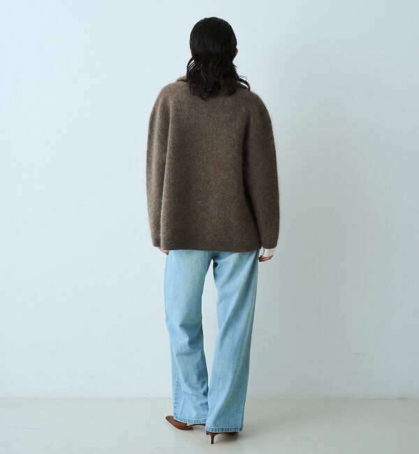 qualite「モヘアニットコート」|ピーコート|