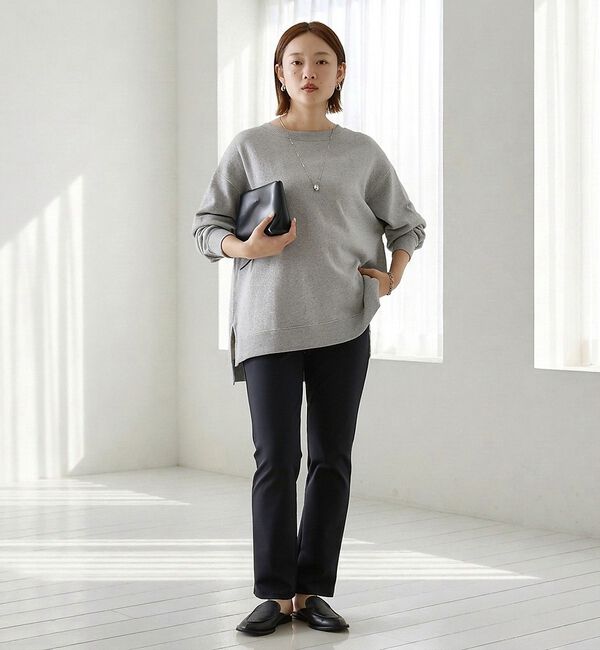 qualite「ラメ裏毛プルオーバー」|Tシャツ・カットソー|