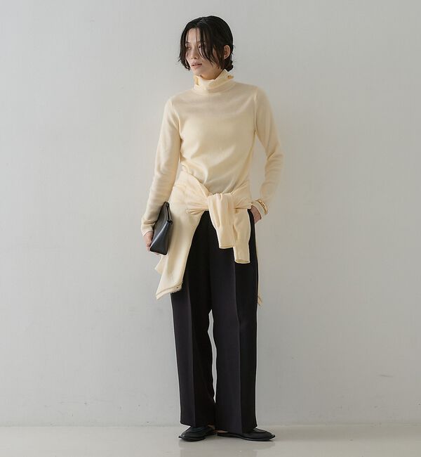 qualite「【アンサンブル可能】フェザートリミングニットプルオーバー」|ニット・セーター|