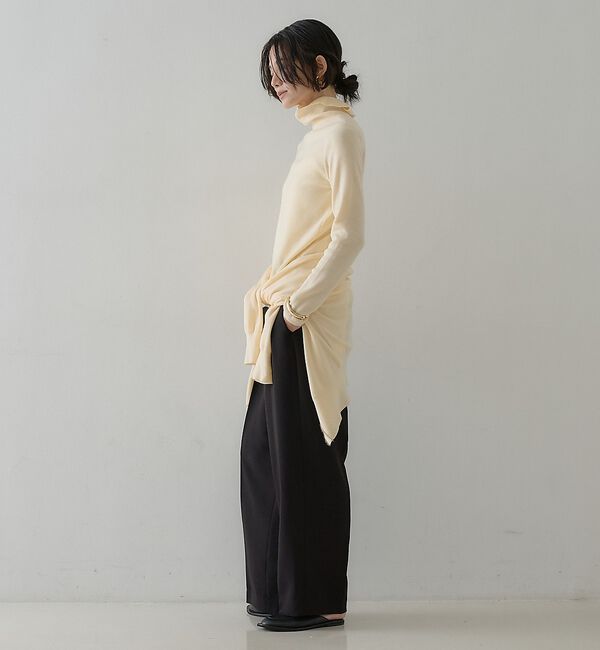 qualite「【アンサンブル可能】フェザートリミングニットプルオーバー」|ニット・セーター|