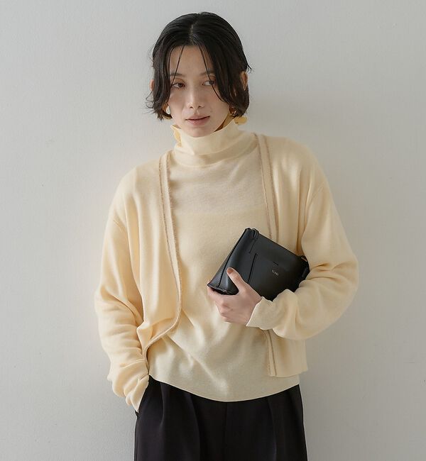 qualite「【アンサンブル可能】フェザートリミングニットプルオーバー」|ニット・セーター|