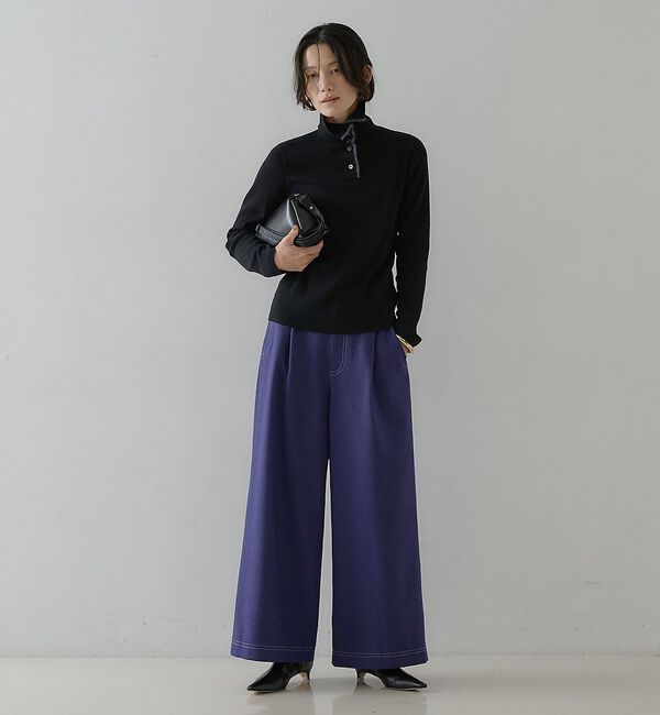 qualite「【アンサンブル可能】フェザートリミングニットプルオーバー」|ニット・セーター|
