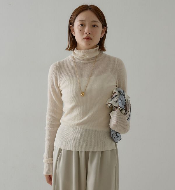qualite「モヘア混ハイネックニットプルオーバー」|ニット・セーター|