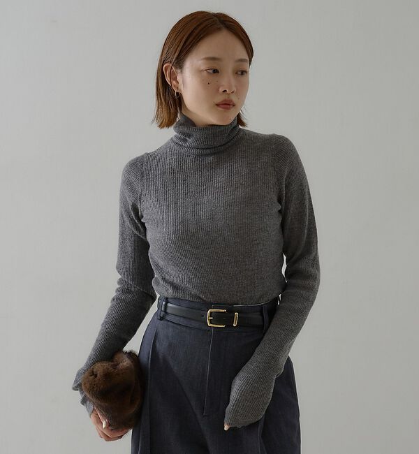 qualite「モヘア混ハイネックニットプルオーバー」|ニット・セーター|