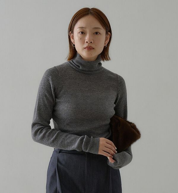 qualite「モヘア混ハイネックニットプルオーバー」|ニット・セーター|