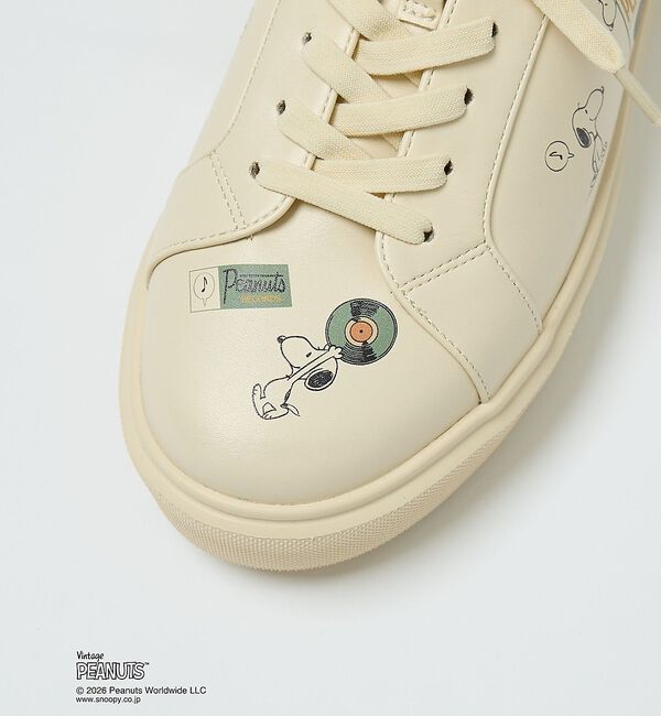 AU BANNISTER「【PEANUTS&times;Au BANNISTER】スヌーピーコラボ・コートソールスニー」|スニーカー|