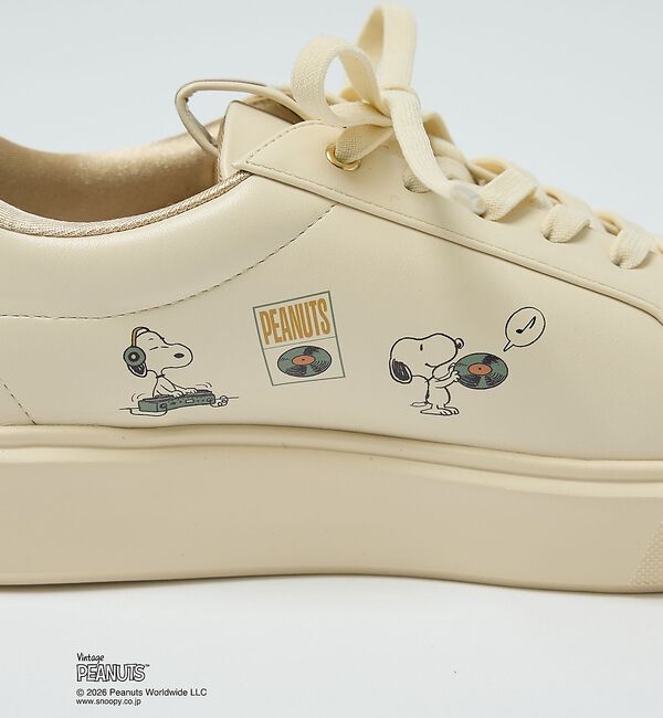 AU BANNISTER「【PEANUTS&times;Au BANNISTER】スヌーピーコラボ・コートソールスニー」|スニーカー|
