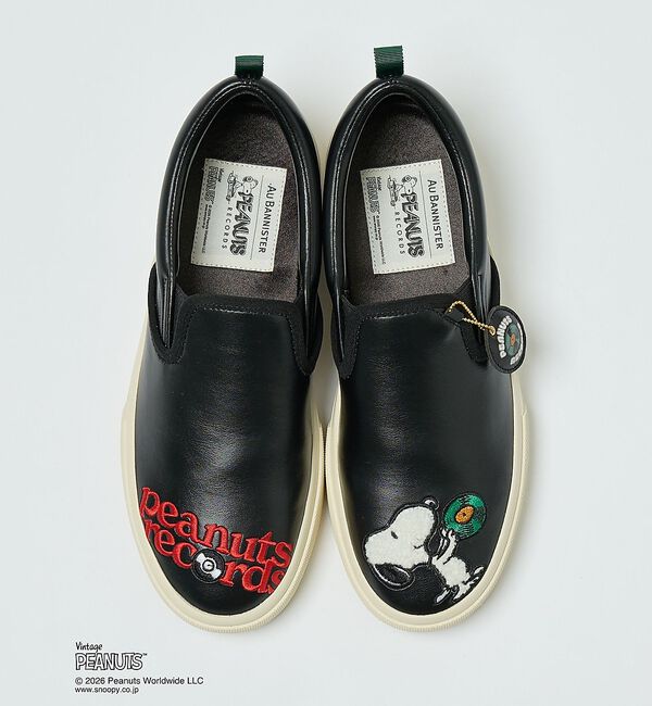 AU BANNISTER「【PEANUTS&times;Au BANNISTER】スヌーピーコラボ・スリッポンスニーカ」|スニーカー|