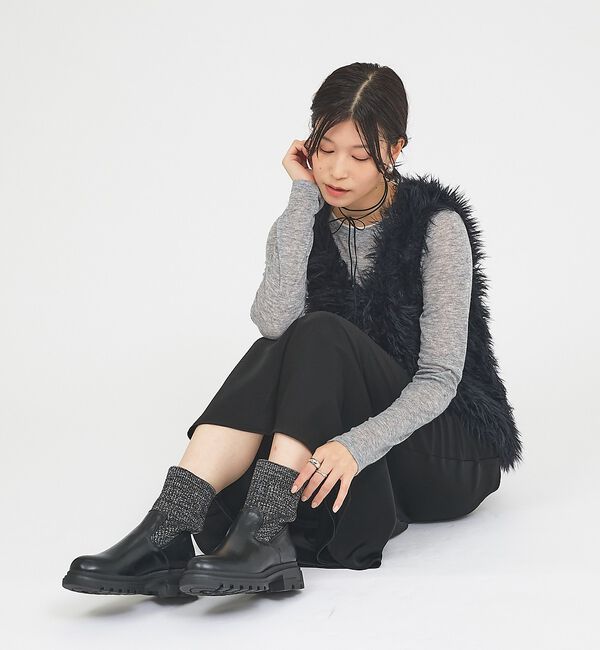 AU BANNISTER「【販売店舗限定】ニットソックスブーツ【予約】」|ショートブーツ|