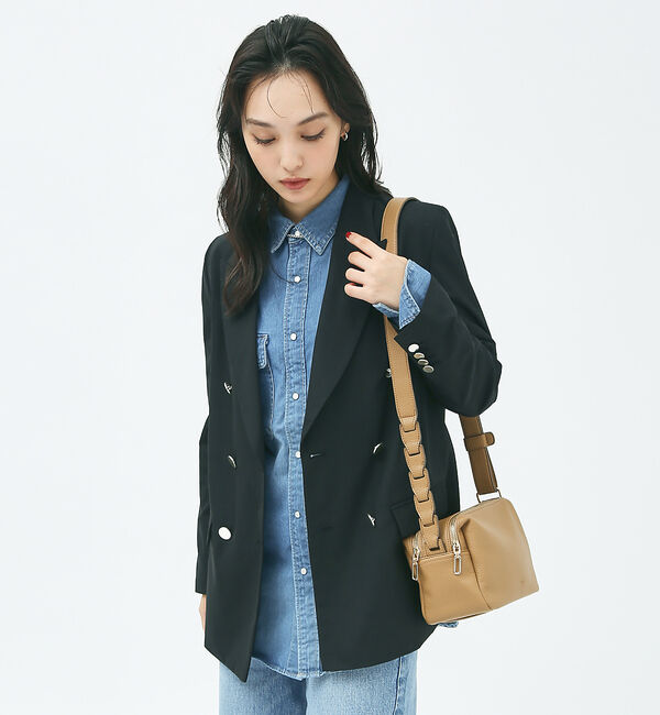 LOWELL things「【TVドラマ使用商品】Frec/WファスナースクエアショルダーBAG」|ショルダー・メッセンジャー|