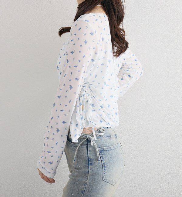 one after another NICE CLAUP「【選べる4サイズ】サイドカットレース美脚ビジューデニム」|その他|