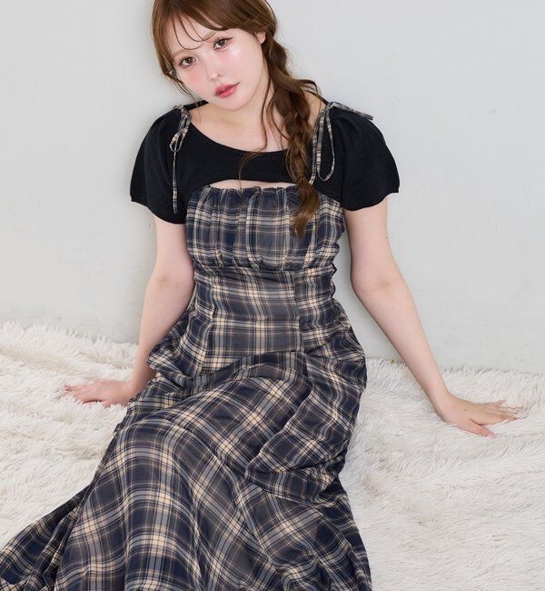 one after another NICE CLAUP「【WEB限定リバイバル】ニットセットキャミワンピース」|ワンピース|