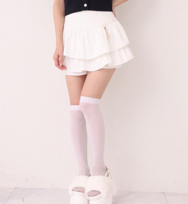 one after another NICE CLAUP「【SMサイズ展開あり】バックレースアップティアードスカパン」|スカート|
