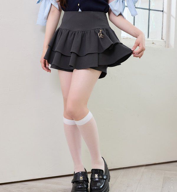 one after another NICE CLAUP「【SMサイズ展開あり】バックレースアップティアードスカパン」|スカート|