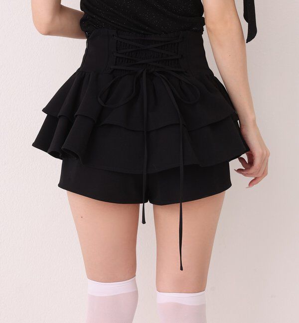 one after another NICE CLAUP「【SMサイズ展開あり】バックレースアップティアードスカパン」|スカート|