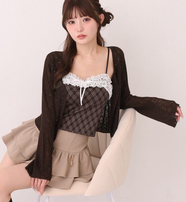 one after another NICE CLAUP「【SMサイズ展開あり】バックレースアップティアードスカパン」|スカート|