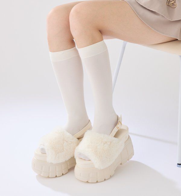 one after another NICE CLAUP「フェイクファー厚底サンダル」|その他|