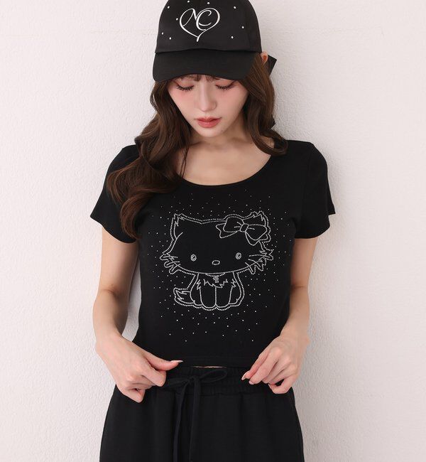 one after another NICE CLAUP「【チャーミーキティ】ラインストーンTee」|その他|