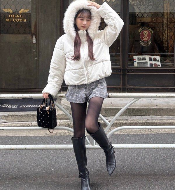 one after another NICE CLAUP「【リバイバル】フェイクファー付きショートフェイクダウン」|ダウンベスト・ベスト|
