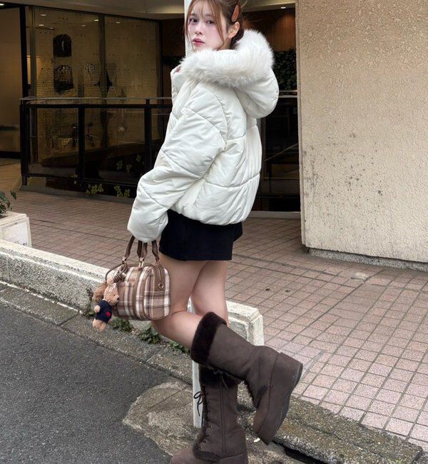 one after another NICE CLAUP「【リバイバル】フェイクファー付きショートフェイクダウン」|ダウンベスト・ベスト|