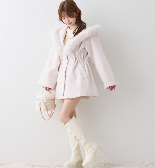 one after another NICE CLAUP「【リバイバル】フードフェイクファービジュー女の子コート」|その他|
