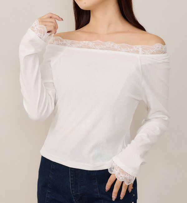 one after another NICE CLAUP「【ヒートジョイ】レーストップス」|Tシャツ・カットソー|
