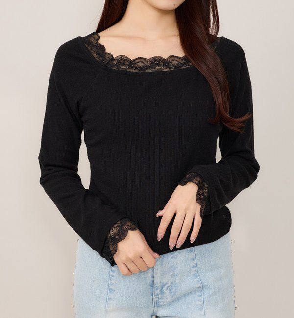 one after another NICE CLAUP「【ヒートジョイ】レーストップス」|Tシャツ・カットソー|