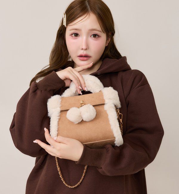 one after another NICE CLAUP「フェイクムートンフラップバニティバッグ」|トートバッグ|