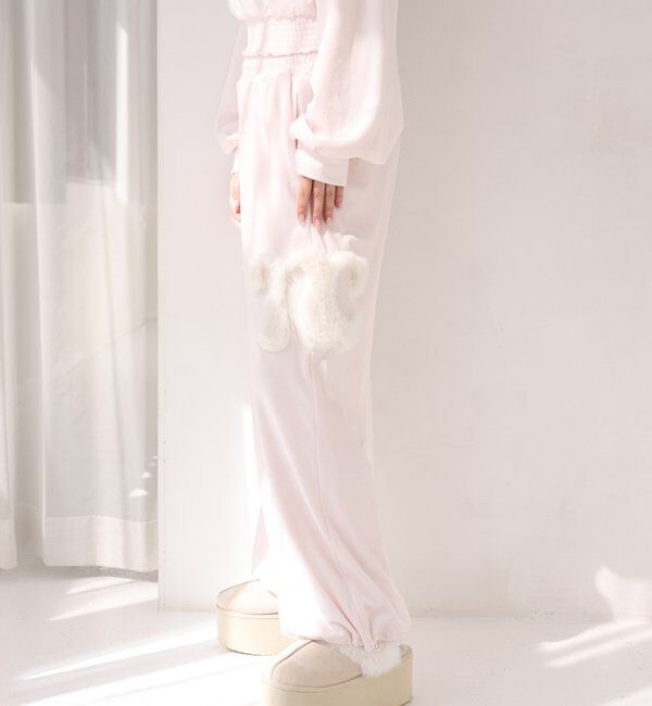 one after another NICE CLAUP「【セットアップ可能/SMサイズ展開】ロゴカットパンツ」|チノ|